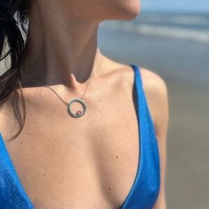 Elegant Silver Paraiba Pendant Necklace